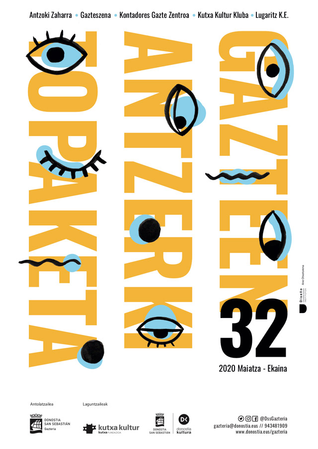 Gazte antzerki topaketak, cartel de teatro, diseñado por Ane Otxotorena